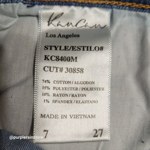 Kancan Jeans 27 P Skinny Mid Rise Raw Hem Medium Light Wash Denim KC8400M - Picture 5 of 13